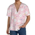 thumbnail image 1 of KLL Easter Cute Rabbit Print Men's Shirt Short Sleeve Button Down Summer Cuba Beach Shirts- XX-Large, 1 of 5