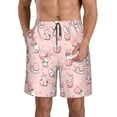 thumbnail image 1 of KLL Easter Rabbit Men's Casual Summer Beach Shorts Hawaiian Shorts with Pockets-Large, 1 of 5