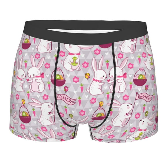 KLL Easter Rabbit Men's Cotton Boxer Briefs Underwear-Small