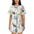 thumbnail image 1 of KLL Easter Rabbit Print Pajama Set for Women Short Sleeve Sleepwear Pjs Soft 2 Piece Lounge Sleepwear Sets-XX-Large, 1 of 6