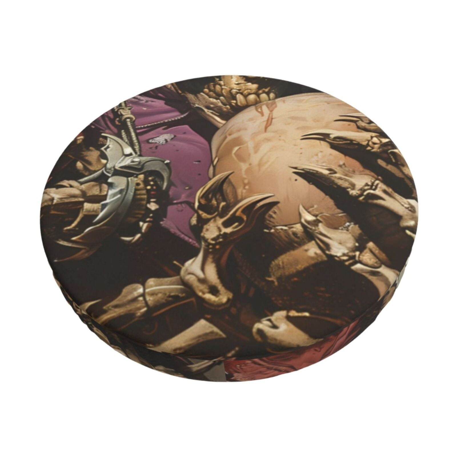 KLL Eerie Skull Holding Another Round Bar Chair Cushion Cover 13 inch