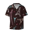 thumbnail image 1 of KLL Eiffel Tower Print Men's Shirt Short Sleeve Button Down Summer Cuba Beach Shirts- Small, 1 of 7