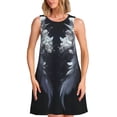 thumbnail image 1 of KLL Elegant Feathered Floral Wings Pattern Womens Summer Dresses 2025,Loose Round Neck Sleeveless Sundresses Tank Dresses with Pockets, 1 of 7