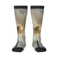 thumbnail image 1 of KLL Elegant Ivory Flower Print Cool Socks Men's Women's Crew Socks Funny Crazy Novelty Stockings, 1 of 6