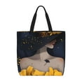 thumbnail image 1 of KLL Elegant Lady With Hat Pattern Aesthetic Tote Bag for Women Beach Bag Shopping Bags Shoulder Bag Reusable Grocery Bags, 1 of 5