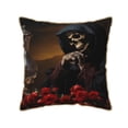 thumbnail image 1 of KLL Elegant Rose Skull Decorative Throw Pillow Covers Velvet Soft for Couch Sofa Bedroom Living Room Outdoor (No pillow core)- 16"x16", 1 of 5