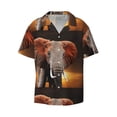 thumbnail image 1 of KLL Elephant Sunset in Kenya Print Men's Shirt Short Sleeve Button Down Summer Cuba Beach Shirts- Medium, 1 of 7