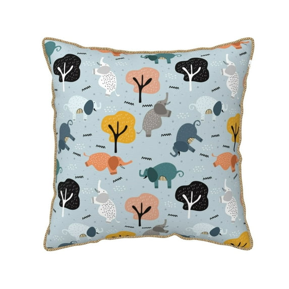 KLL Elephant Tree Decorative Throw Pillow Covers Velvet Soft for Couch Sofa Bedroom Living Room Outdoor (No pillow core)- 20"x20"