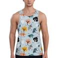 thumbnail image 1 of KLL Elephant Tree Print Men's Muscle Gym Workout Stringer Tank Tops Bodybuilding Fitness T-Shirts Tank Tops Men-4X-Large, 1 of 7