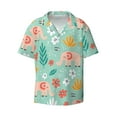 thumbnail image 1 of KLL Elephant and Flowers Print Men's Shirt Short Sleeve Button Down Summer Cuba Beach Shirts- 3X-Large, 1 of 7