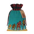 thumbnail image 1 of KLL Elephants for Christmas Gift Bag,Christmas Burlap Goody Gift Bags with Plaid Drawstrings for Xmas Presents Holiday Party Favor Treats Candy-Black, 1 of 8