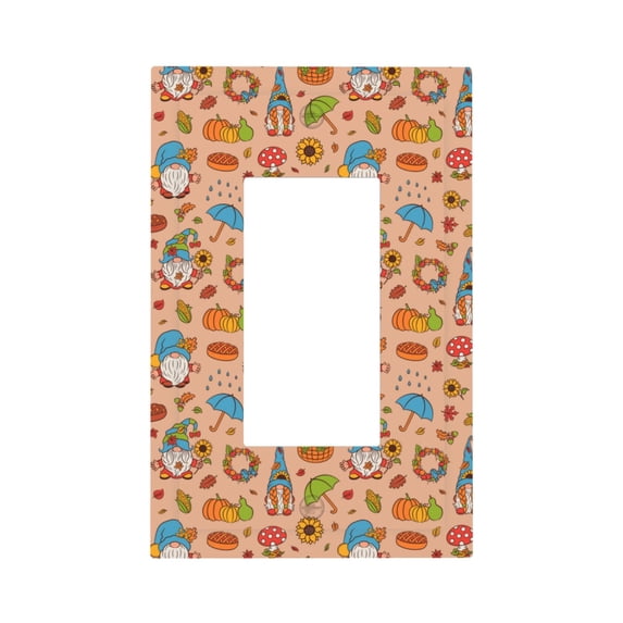 KLL Fall Gnomes1 Pattern Electrical Outlet Covers, 3" x 5" 1 Pack Electric Receptacle Plug Covers for Decorator Receptacle Outlet & Switch-Style U