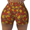 thumbnail image 1 of KLL Fall Leaves Pattern Workout Shorts for Women Scrunch Short Gym Yoga Running Sport Active Exercise Fitness Shorts, 1 of 8