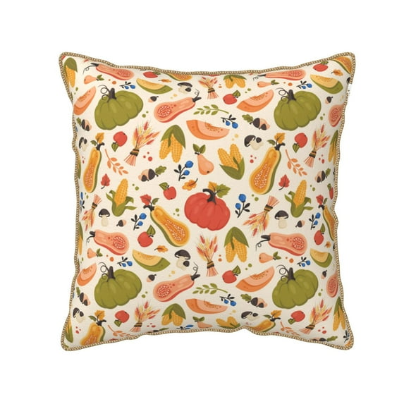 KLL Fall Pumpkin Decorative Throw Pillow Covers Velvet Soft for Couch Sofa Bedroom Living Room Outdoor (No pillow core)-