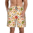 thumbnail image 1 of KLL Fall Pumpkin Men's Casual Summer Beach Shorts Hawaiian Shorts with Pockets-X-Large, 1 of 5