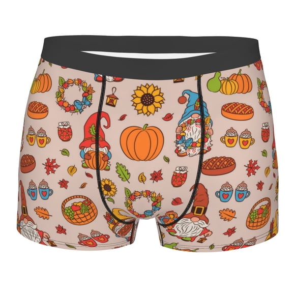 KLL Fall Thanksgiving Men's Cotton Boxer Briefs Underwear-X-Large