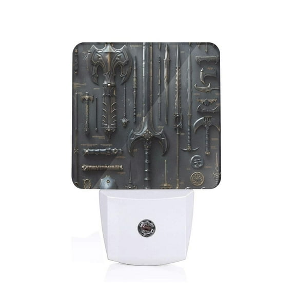 KLL Fantasy Medieval Weaponry for Night Lights,Auto Sensor Night Lamp Plug in Night Light with Dusk-to-Dawn Light Sensor LED Nightlightfor Adults & Kids Room/Bedroom/Hallway