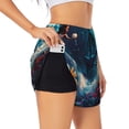 thumbnail image 1 of KLL Fantasy Underwater Adventure Pattern Shorts Women,Athletic Shorts High Waisted Running Shorts Pocket Sporty Short Gym Elastic Workout Shorts-Medium, 1 of 7