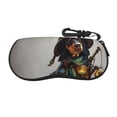 thumbnail image 1 of KLL Fantasy Wizard Dog Art Print Eyeglass Case for Men & Women's Classy Travel Eyewear Holder Case Zipper Eyeglasses Case With Hook, 1 of 6