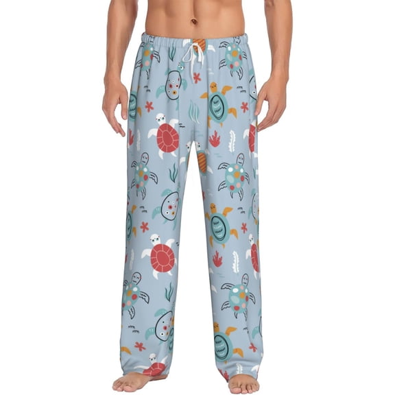 Hirioo Sea Turtle for Women's PJ Pajama Pants Sleep Pants Women's Home Trousers with Pockets,S-3XL-Small