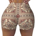 thumbnail image 1 of KLL Fashion Tatreez1 Pattern Workout Shorts for Women Scrunch Short Gym Yoga Running Sport Active Exercise Fitness Shorts, 1 of 5