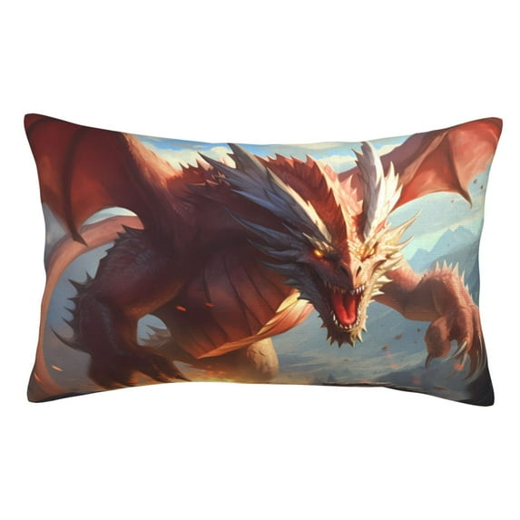 KLL Ferocious Dragon Fury Pillow Covers Envelope Closure,Super Soft and Cozy Fuzzy Fleece Pillow Case Cover 20"x30"