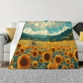 thumbnail image 1 of KLL Field Style Bicycle Young Sunflower Print Fleece Throw Blanket, Horizontal Fleece Bedding Cute Soft Blankets Comfy Fleece Flannel Plush Home Decor for Couch & Bed -40"x30", 1 of 9