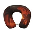 thumbnail image 1 of KLL Fiery Dragons Castle Attack Pattern Memory Foam Cervical Neck Pillow Versatile U-Shaped Pillows for Home/Office/Camping/Travelling/Soft Washable Cover, 1 of 8