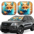 thumbnail image 1 of KLL Fiery Red Maple Leaf Fox Windshield Sun Shade 2-Piece Foldable Car Front Window Sunshade for Most Sedans SUV Truck- Medium, 1 of 5