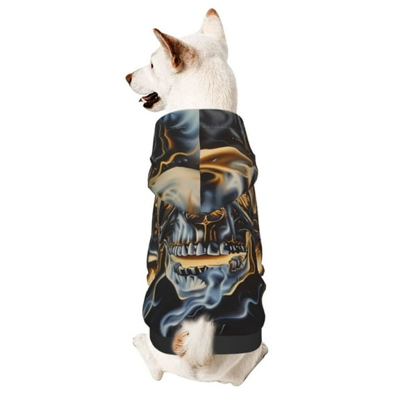 KLL Fiery Skull Trio for Basic Dog Hoodie - Pet Hoodie Sweater with Leash Hole - Cute Dog Sweatshirt - Pet Clothes Hooded Sweatshirt for Dog & Cat -Medium