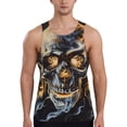 thumbnail image 1 of KLL Fiery Skull Trio Print Men's Muscle Gym Workout Stringer Tank Tops Bodybuilding Fitness T-Shirts Tank Tops Men-3X-Large, 1 of 7