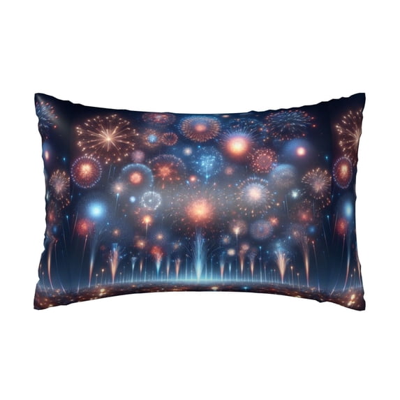 KLL Fireworks1 Pattern Silk Pillowcase for Hair and Skin Standard Size 20"X 30" Soft Breathable Pillow Covers for Sleeping