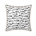 thumbnail image 1 of KLL Fish Bones Decorative Throw Pillow Covers Velvet Soft for Couch Sofa Bedroom Living Room Outdoor (No pillow core)- 16"x16", 1 of 5