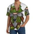 thumbnail image 1 of KLL Fishing Gnome Print Men's Shirt Short Sleeve Button Down Summer Cuba Beach Shirts- Medium, 1 of 5