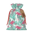 thumbnail image 1 of KLL Flamingo for Christmas Gift Bag,Holiday Bags for Gifts Christmas Bags & Drawstring Gift Pouch Reusable Holiday Gift Bags & Party Favor Bags (1 PCS)-Small, 1 of 9