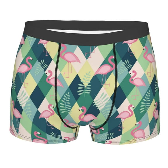 KLL Flamingo Men's Cotton Boxer Briefs Underwear-Medium
