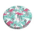 thumbnail image 1 of KLL Flamingo Round Bar Chair Cushion Cover 14 inch ,Bar Stool Protector with Elastic, Soft Washable, 1 of 6