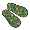 thumbnail image 1 of KLL Flamingo Slippers for Women Men House Slip on Indoor Outdoor Bedroom Furry Fleece Lined Ladies Comfy Anti-Skid Rubber Hard Sole-Medium, 1 of 8
