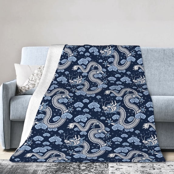KLL Fleece Blanket Plush Throw Blanket Dragons ,Soft Fuzzy Cozy Flannel Blanket for Couch Sofa Bed.(60"x50" )