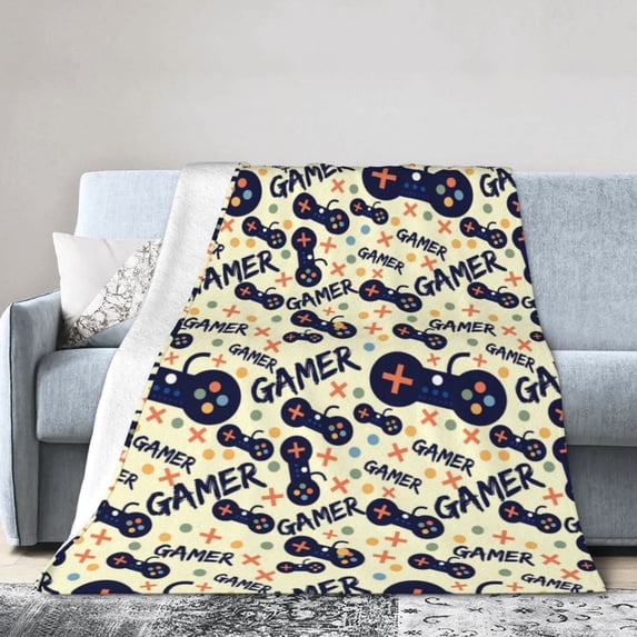 KLL Fleece Blanket Plush Throw Blanket Game Controller ,Soft Fuzzy Cozy Flannel Blanket for Couch Sofa Bed.(60"x50" )