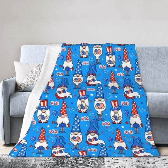 KLL Fleece Blanket Plush Throw Blanket Gnomes in USA ,Soft Fuzzy Cozy Flannel Blanket for Couch Sofa Bed.(80"x60" )