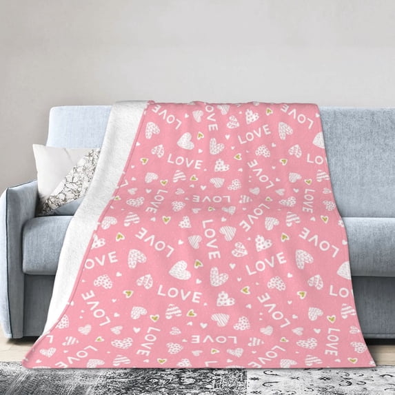 KLL Fleece Blanket Plush Throw Blanket Love ,Soft Fuzzy Cozy Flannel Blanket for Couch Sofa Bed.(40"x30" )