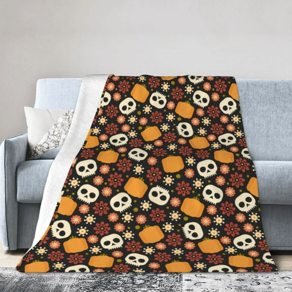 KLL Fleece Blanket Plush Throw Blanket Skulls ,Soft Fuzzy Cozy Flannel Blanket for Couch Sofa Bed.(80"x60" )
