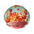thumbnail image 1 of KLL Floating Colorful Cereal Pattern Shower Cap & Bath Cap for Women,Reversible Oversized Waterproof Shower Caps for all Hair Lengths,Elastic Reusable Bathing Hair Cap, 1 of 6