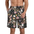 thumbnail image 1 of KLL Floral Insects Men's Casual Summer Beach Shorts Hawaiian Shorts with Pockets-XX-Large, 1 of 1