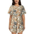 thumbnail image 1 of KLL Floral Paisley Print Pajama Set for Women Short Sleeve Sleepwear Pjs Soft 2 Piece Lounge Sleepwear Sets-Large, 1 of 6