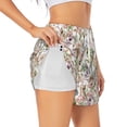 thumbnail image 1 of KLL Floral Pattern Shorts Women,Athletic Shorts High Waisted Running Shorts Pocket Sporty Short Gym Elastic Workout Shorts-X-Large, 1 of 7
