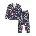 thumbnail image 1 of KLL Floral Rabbit Print Women's Long Sleeve Pajamas with Pants Sleepwear Loungewear 2 Set-Medium, 1 of 7