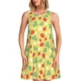 thumbnail image 1 of KLL Floral Strawberr Pattern Womens Summer Dresses 2025,Loose Round Neck Sleeveless Sundresses Tank Dresses with Pockets, 1 of 7