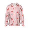 thumbnail image 1 of KLL Floral Strawberr Print Men's Women’s UPF 50+ Sun Protection Outdoor Hoodie Jacket Long Sleeve Fishing Hiking Performance Shirt-X-Large, 1 of 6